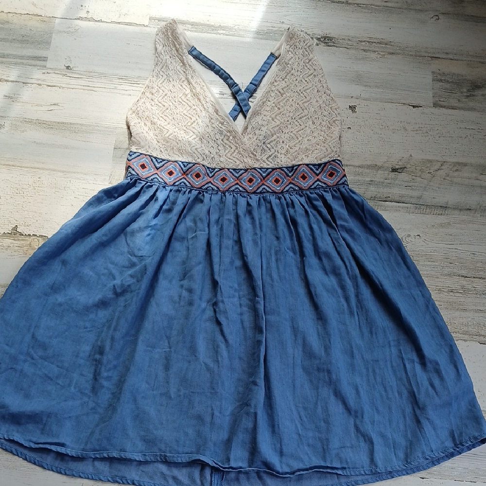 Blue and Cream Kids Dress